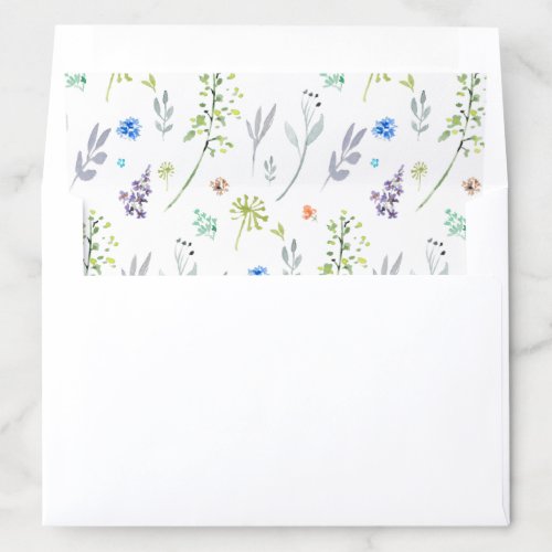 Ditsy floral botanical weddings pattern envelope liner