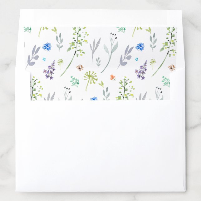 Ditsy floral botanical weddings pattern envelope liner (In Envelope)