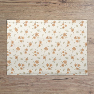 Ditsy Floral Cottagecore Boho Wildflower Beige Cloth Placemat