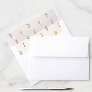 Ditsy Floral Cottagecore Boho Wildflower Beige Envelope Liner