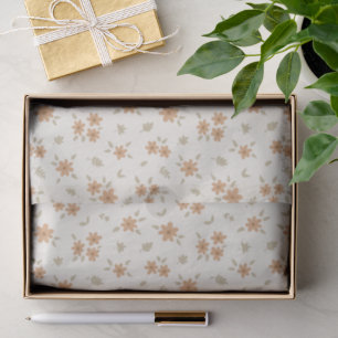 Ditsy Floral Cottagecore Boho Wildflower Beige Tissue Paper