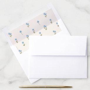 Ditsy Floral Cottagecore Boho Wildflower Blue Envelope Liner