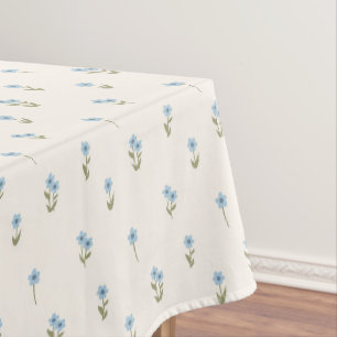 Ditsy Floral Cottagecore Boho Wildflower Blue Tablecloth