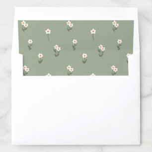 Ditsy Floral Cottagecore Boho Wildflower Sage Envelope Liner