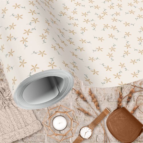 Ditsy Floral _ Earthtone rustic on white cement Wrapping Paper