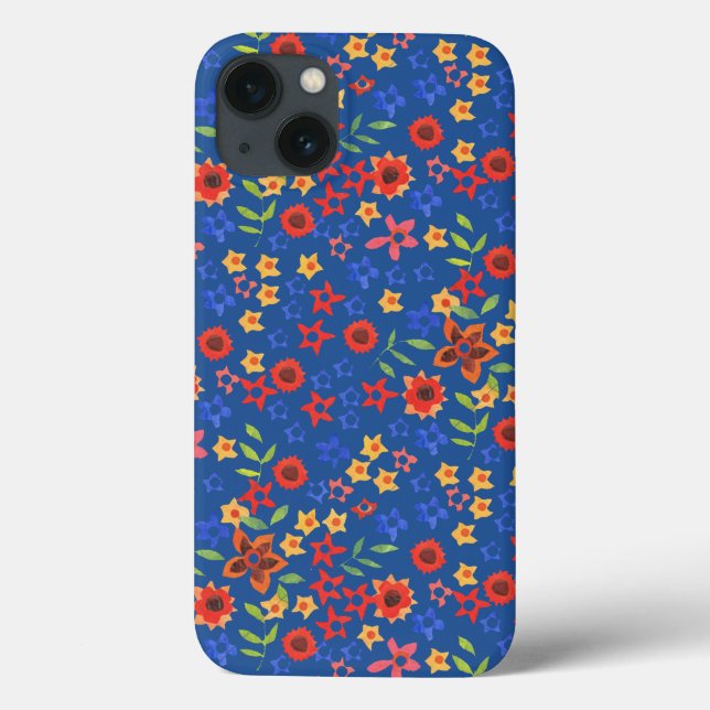 Ditsy Floral on Blue Samsung Galaxy Note 4 Case (Back)