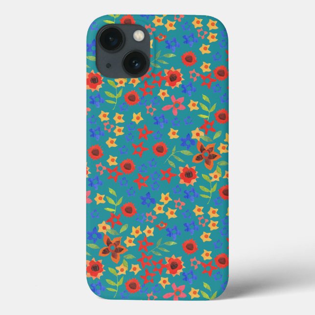 Ditsy Floral on Teal Samsung Galaxy Note 4 Case (Back)