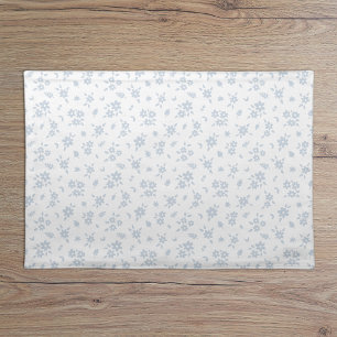 Ditsy Floral Pattern Coastal Cottage Blue White Cloth Placemat