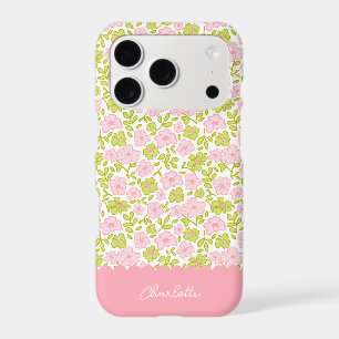Ditsy Floral Preppy Coquette Girly Pink Green iPhone 17 Pro Case