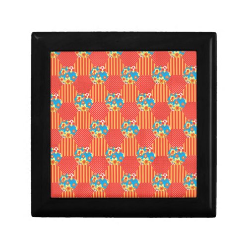 Ditsy Floral Stripes Polka Dots Patchwork Keepsake Box