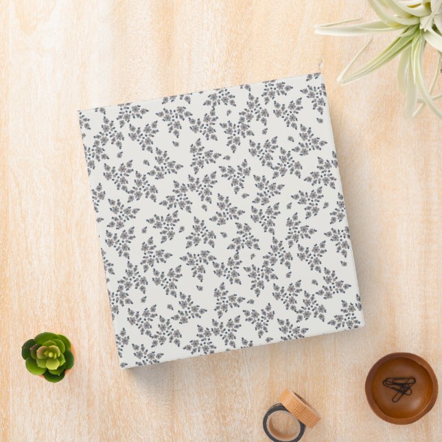 Ditsy Florals in Grey 3 Ring Binder (In Situ)