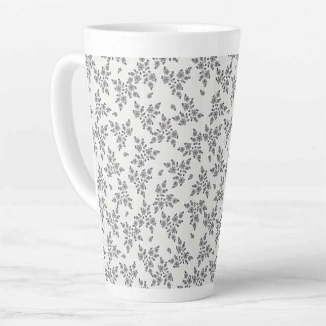 Ditsy Florals in Grey Latte Mug (Left Angle)