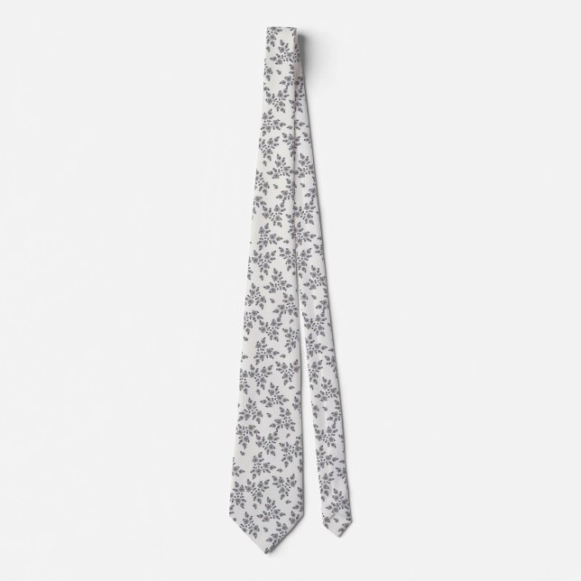 Ditsy Florals in Grey Neck Tie (Front)