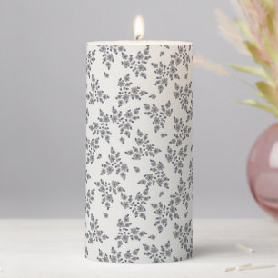 Ditsy Florals in Grey Pillar Candle