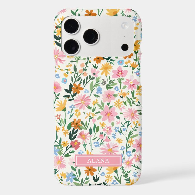 Ditsy Flower Garden Monogrammed Case-Mate iPhone Case (Back)
