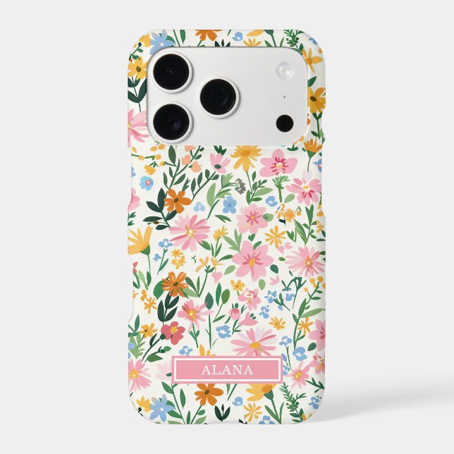 Ditsy Flower Garden Monogrammed Case-Mate iPhone Case (Back)
