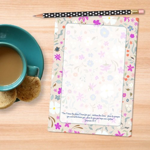 Ditsy Flowers Pattern Hand-illustrated Scripture Post-it Notes