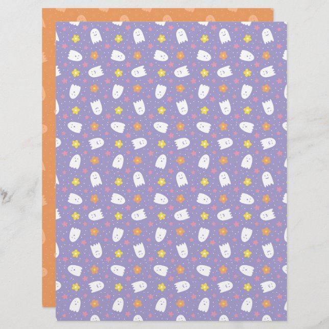 Ditsy Ghosts Scrapbook Paper (Front/Back)