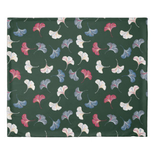 Ditsy Ginkgo: Dark Autumn Seamless. Duvet Cover