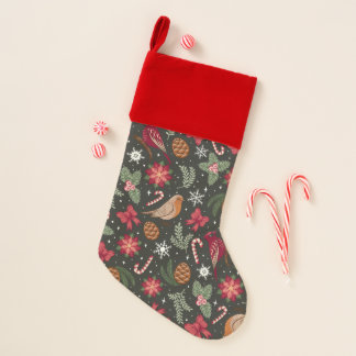Ditsy Natural Christmas Stocking