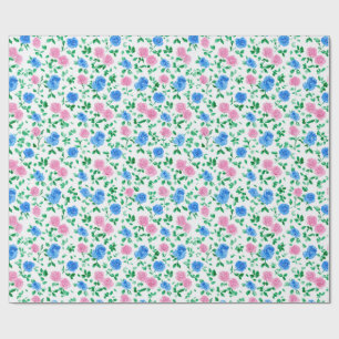 Ditsy Preppy Grandmillenial Roses Spring Wrapping Paper