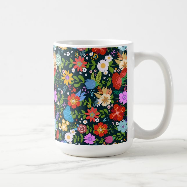 Ditsy seamless Flowers Pattern-13554 Coffee Mug (Right)