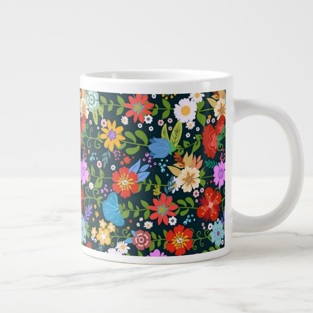 Ditsy seamless Flowers Pattern-13554 Giant Coffee Mug (Right)