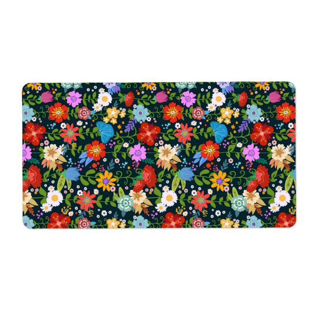 Ditsy seamless Flowers Pattern-13554 Label (Front)