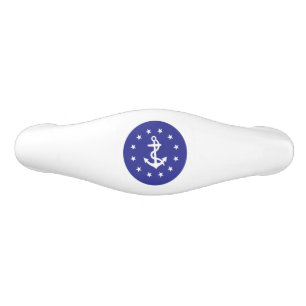 Ditty Bag_White Anchor_Circle of Stars_insignia Ceramic Drawer Pull