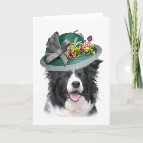 Ditzy DogsOriginal NotecardBorder CollieEaster Holiday Card