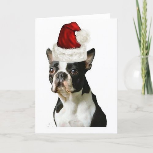 Ditzy DogsOriginal NotecardBoston Terrier Holiday Card