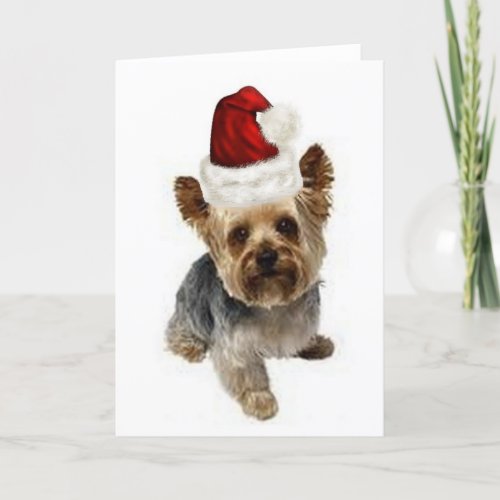 Ditzy DogsOriginal NotecardYorkieChristmas Holiday Card