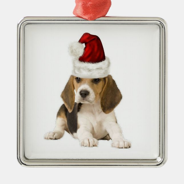 Ditzy Dogs~Original Ornament~Beagle~Christmas Metal Ornament (Front)