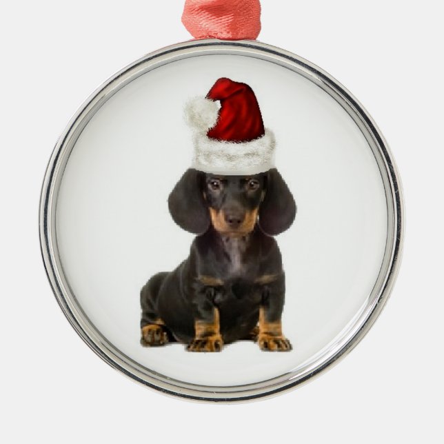 Ditzy Dogs~Original Ornament~Dachshund Metal Ornament (Front)