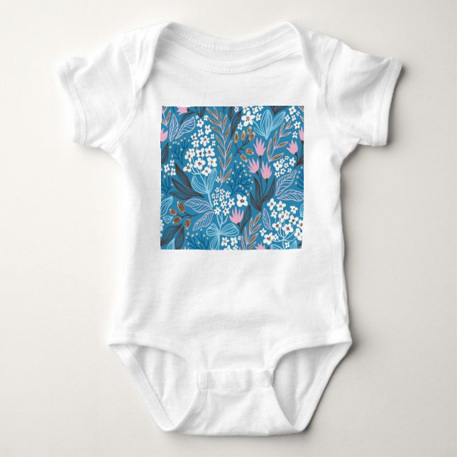 Ditzy Floral: Vintage Spring Design. Baby Bodysuit (Front)