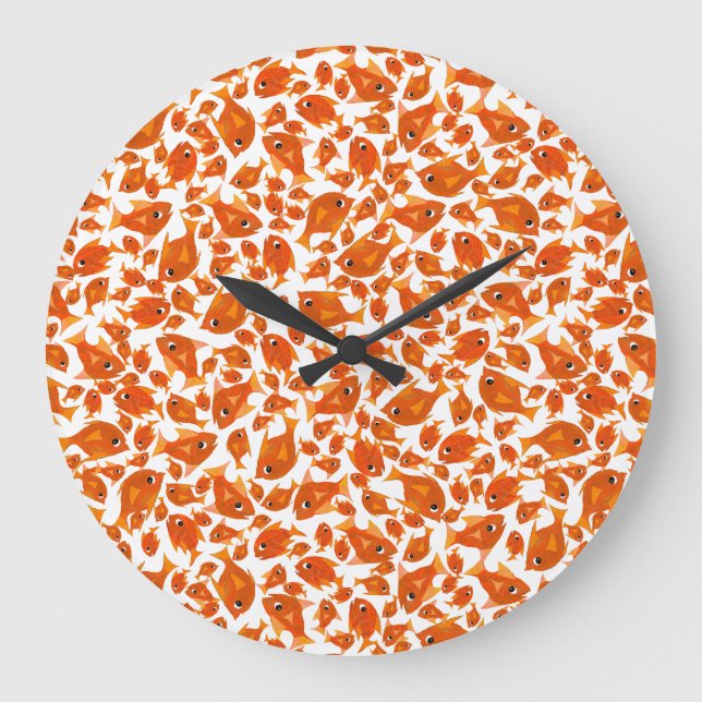 Ditzy Orange Fishes Pattern to Customize Clock (Front)