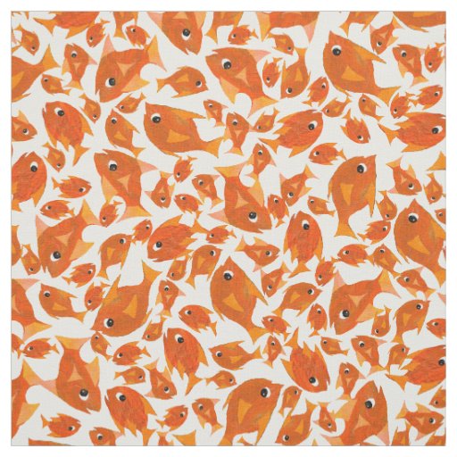 Ditzy Orange Fishes Pattern to Customize Fabric