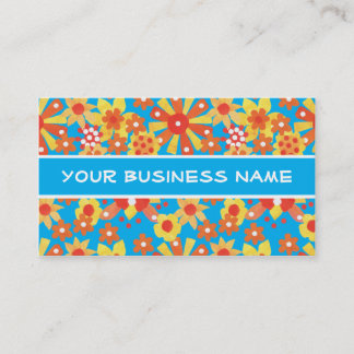 Ditzy Orange Floral Business Card to Customize