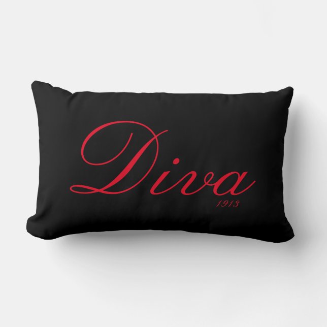 Diva 1913 Black Pillow (Front)