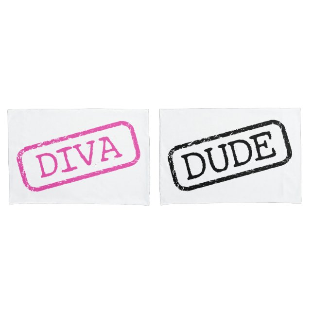 “Diva” and “Dude” Pillow Case (Front-Set)