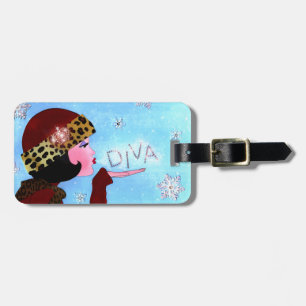 Diva and Snow Sparkles Luggage Tag