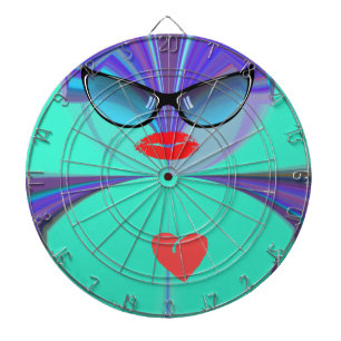 Diva Aura Vibrant Sunglasses Red Heart Designer  Dartboard