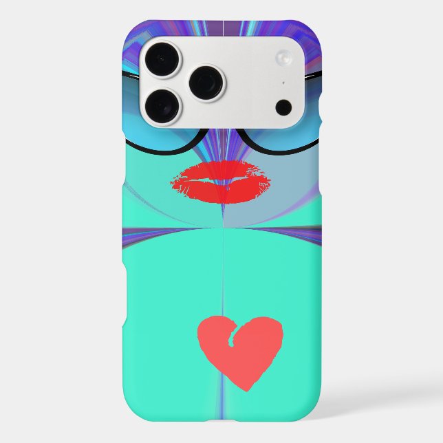 Diva Aura Vibrant Sunglasses Red Heart Designer Te Case-Mate iPhone Case (Back)