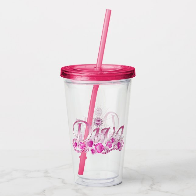 Diva Bling Acrylic Tumbler (Back)