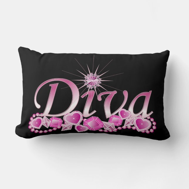 Diva Bling Lumbar Pillow (Front)