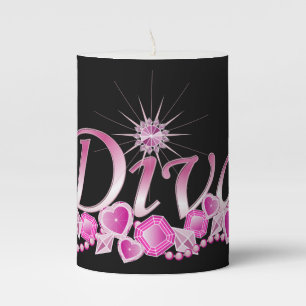 Diva Bling Pillar Candle
