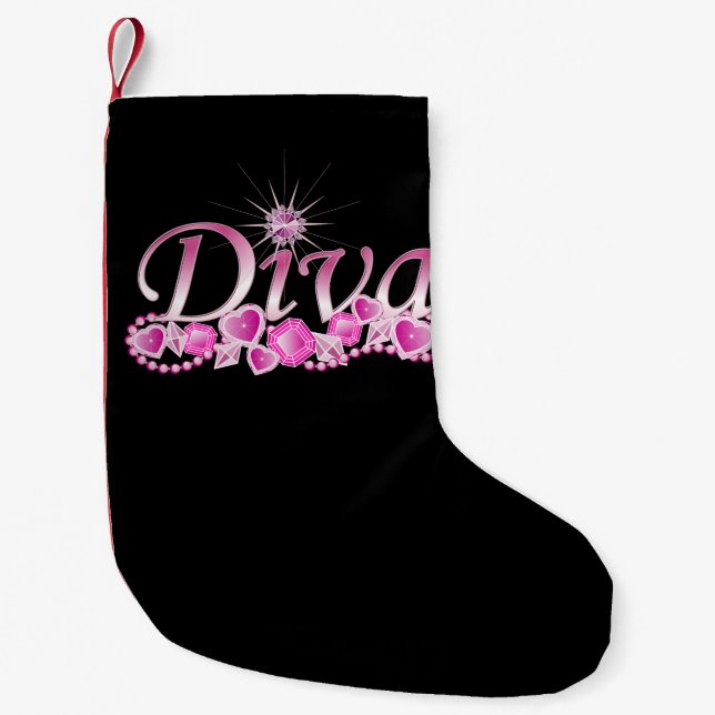 Diva Bling Small Christmas Stocking (Front)