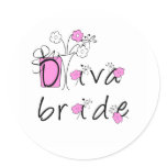 Diva Bride Classic Round Sticker