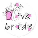 Diva Bride Tshirts and Gifts Classic Round Sticker