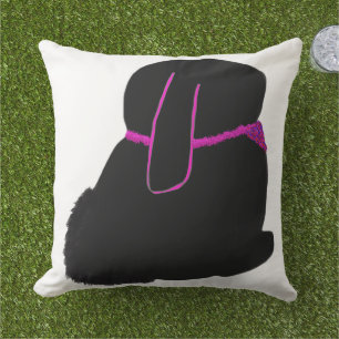 Diva bunny with sparkle outdoor pillow